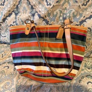 Coach Multicolor Striped Mini Bag